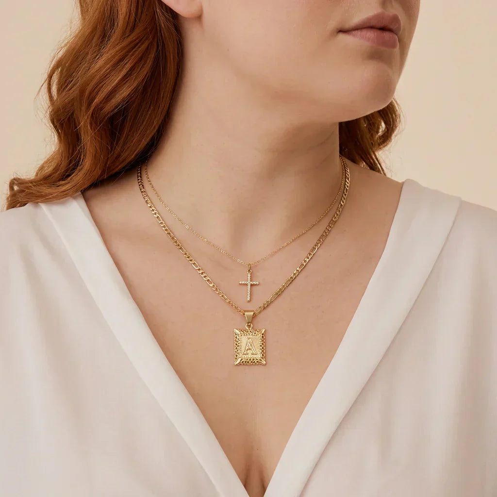 Seraphina Initial Necklace Set | Gold