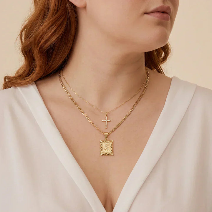 Seraphina Initial Necklace Set | Gold