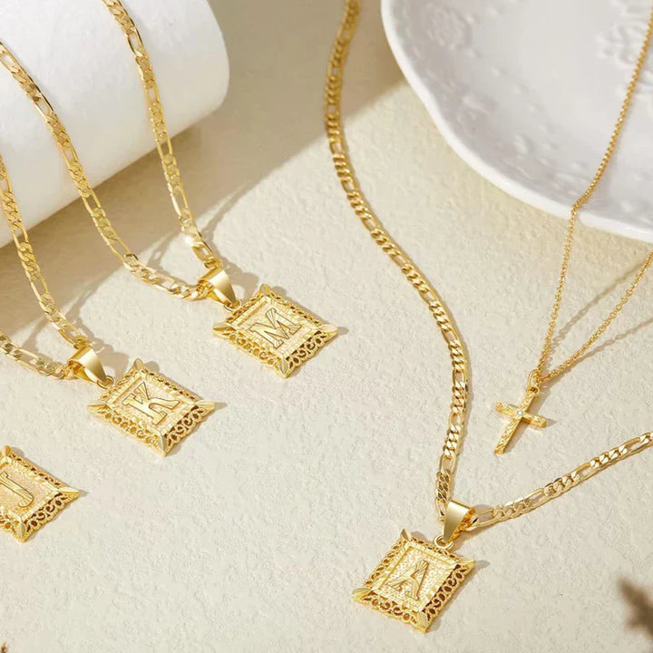 Seraphina Initial Necklace Set | Gold