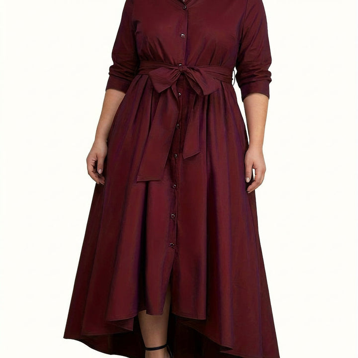 Clemence | Holiday Perfect Button-Front Maxi Dress