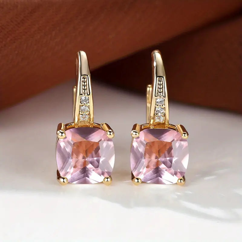 Kaia Sapphire Stone Hoop Earrings | Gold