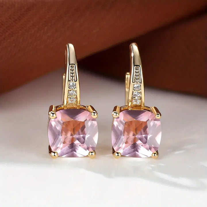 Amity Stone Hoop Earrings | Gold