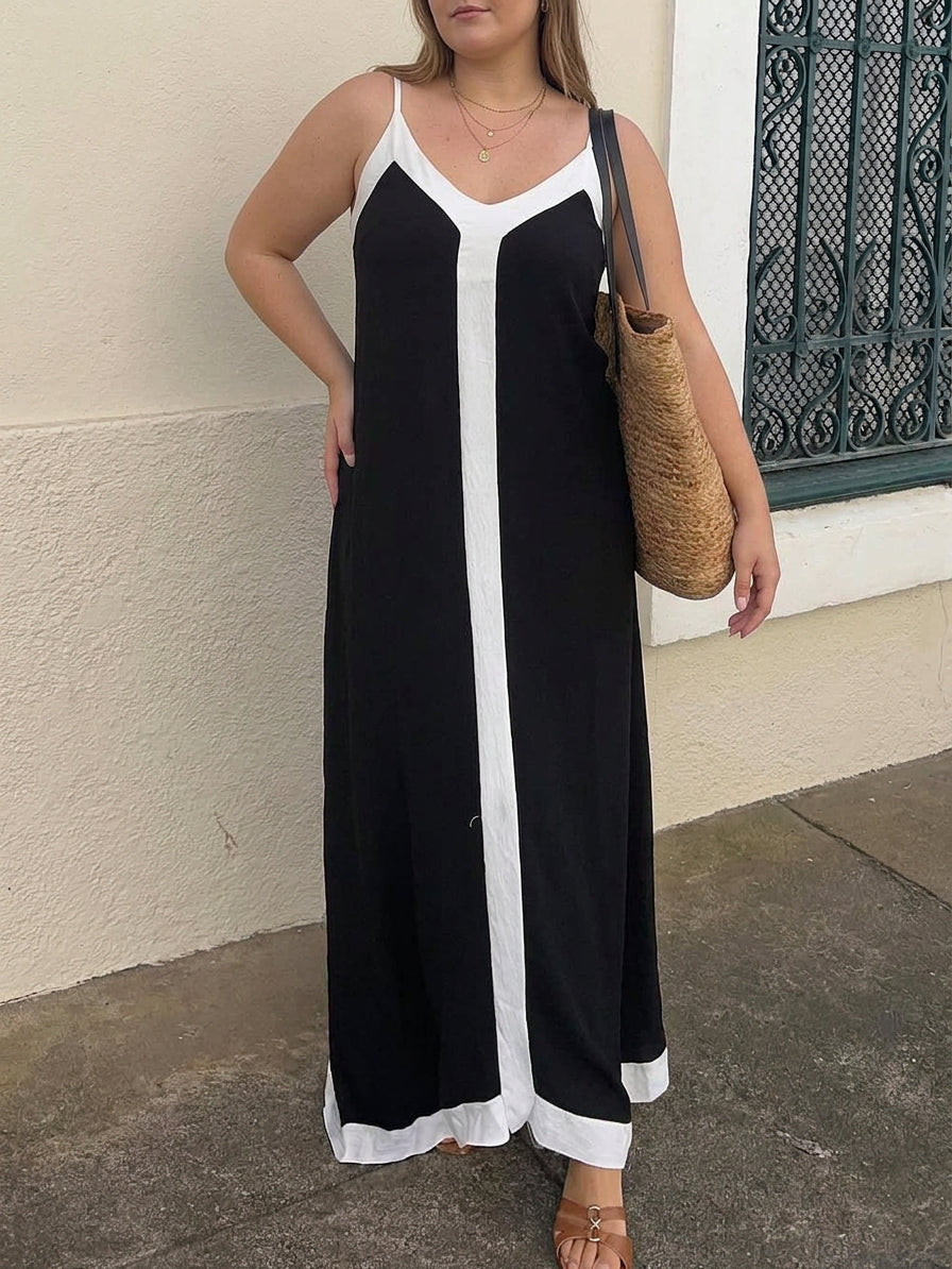 Naomi | Island Style Lavechic Colorblock Midi Dress Look