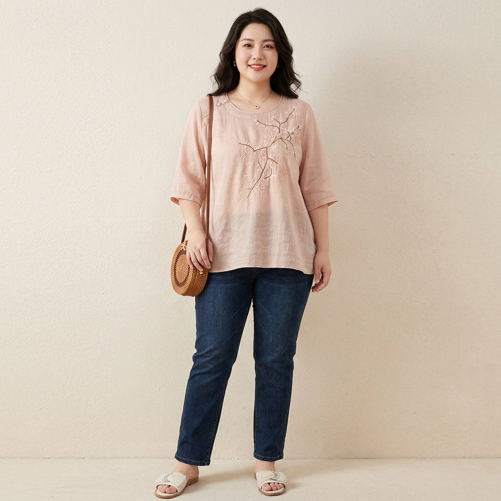 Isadora - Pure Cotton Embroidered Womens Top