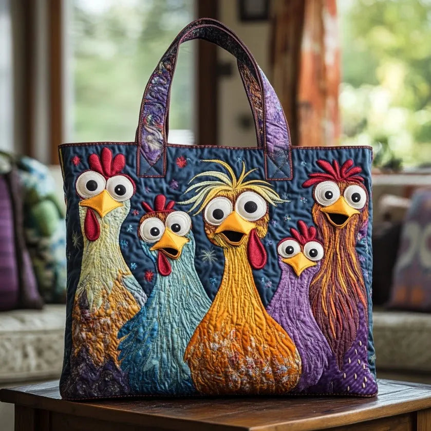 Greer Bag - Five Colorful Chickens