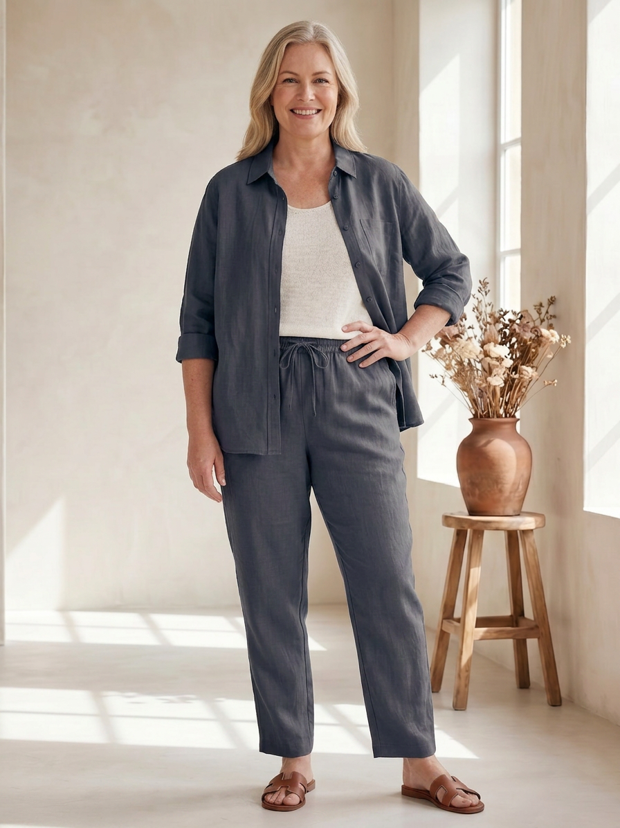 Paloma | Long Sleeve Shirt Tapered Trousers Set