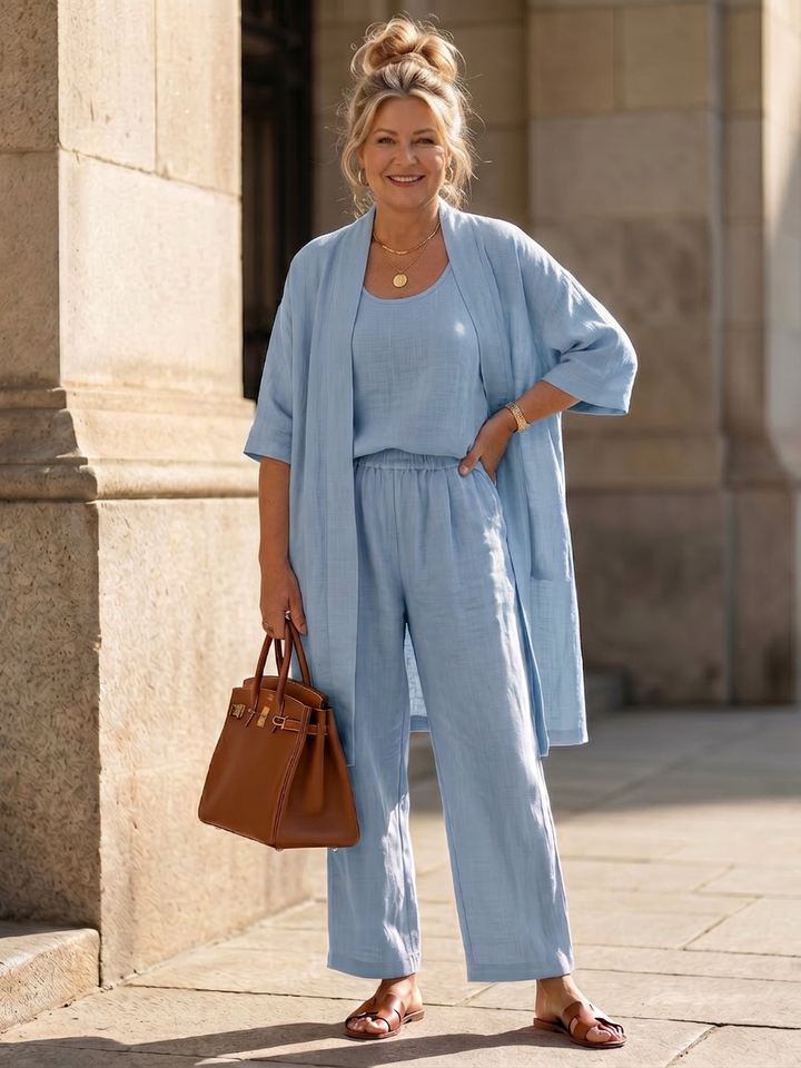 Evadne | Three Piece Relaxed Top Trouser Set