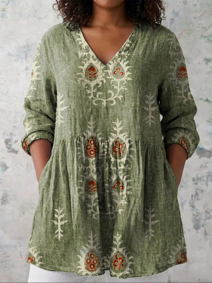 Ila | Long Blouse with V-Neck