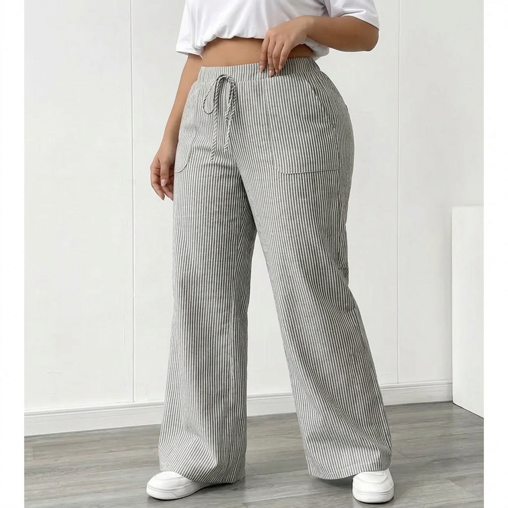 Saffron | Striped Trouser With Pockets