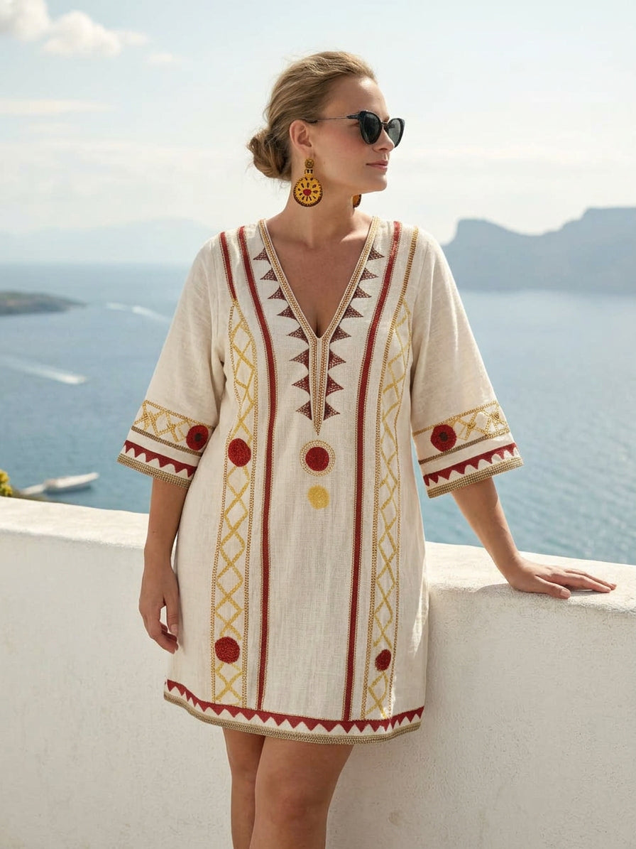 Eleni | Coastal Embroidered Mini Dress