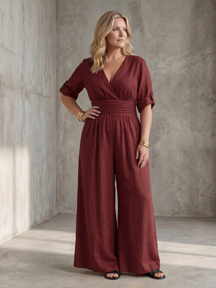 Maeve | Cross Front Wide Leg Jumpsuit