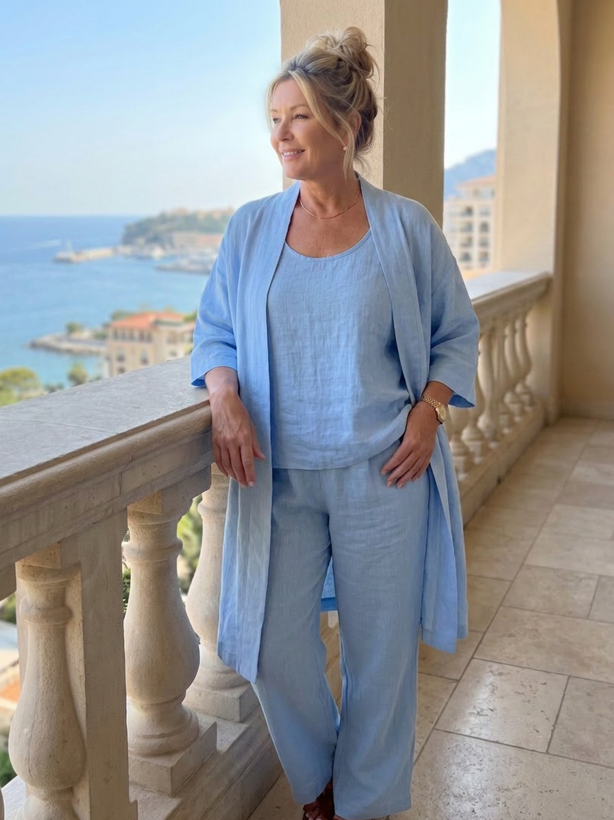 Evadne | Three Piece Relaxed Top Trouser Set