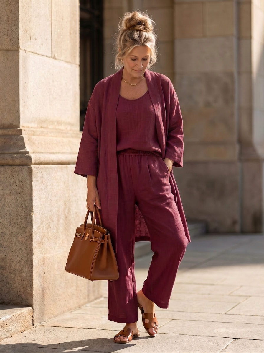 Evadne | Three Piece Relaxed Top Trouser Set