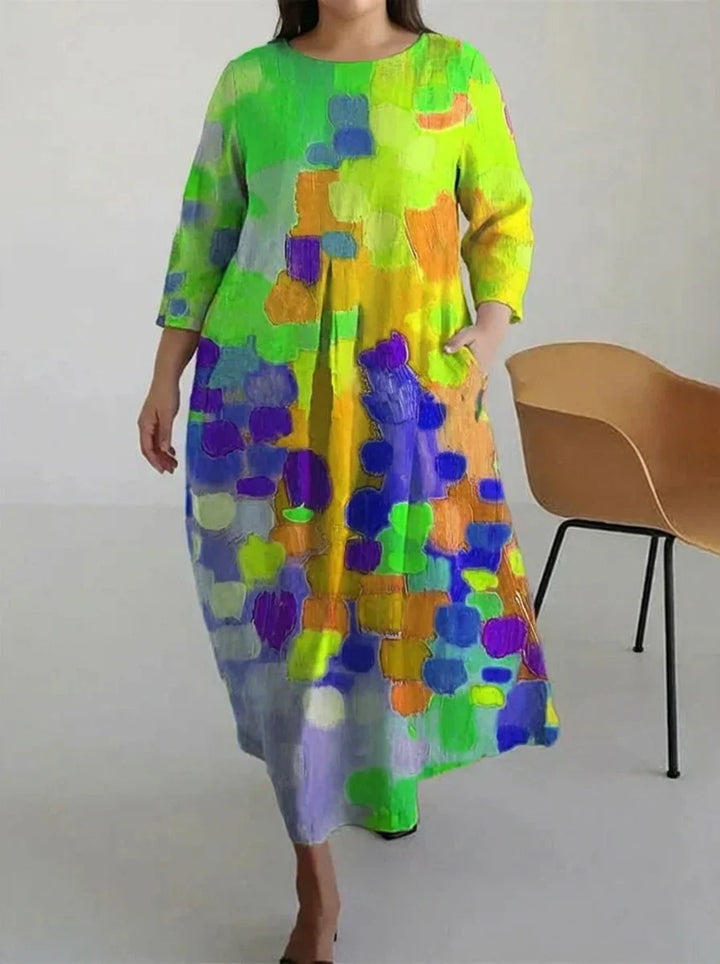 Vael | Casual Oil Art Flory Print Dress