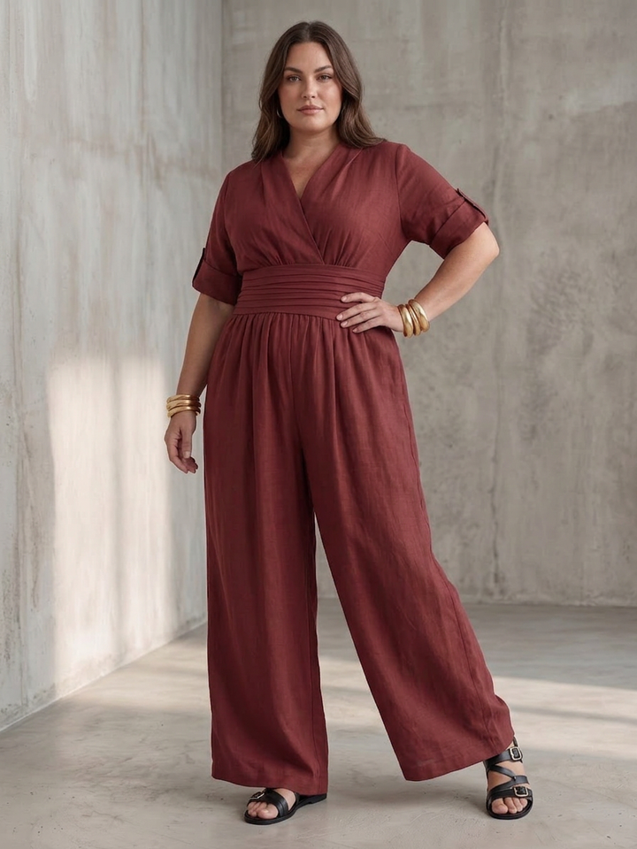 Maeve | Cross Front Wide Leg Jumpsuit