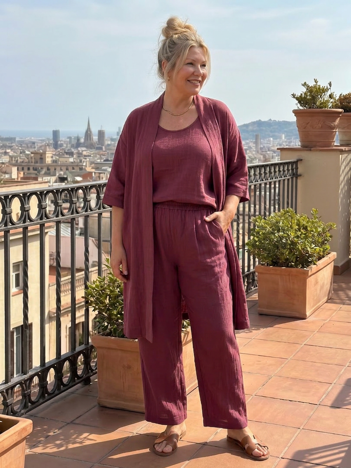 Evadne | Three Piece Relaxed Top Trouser Set