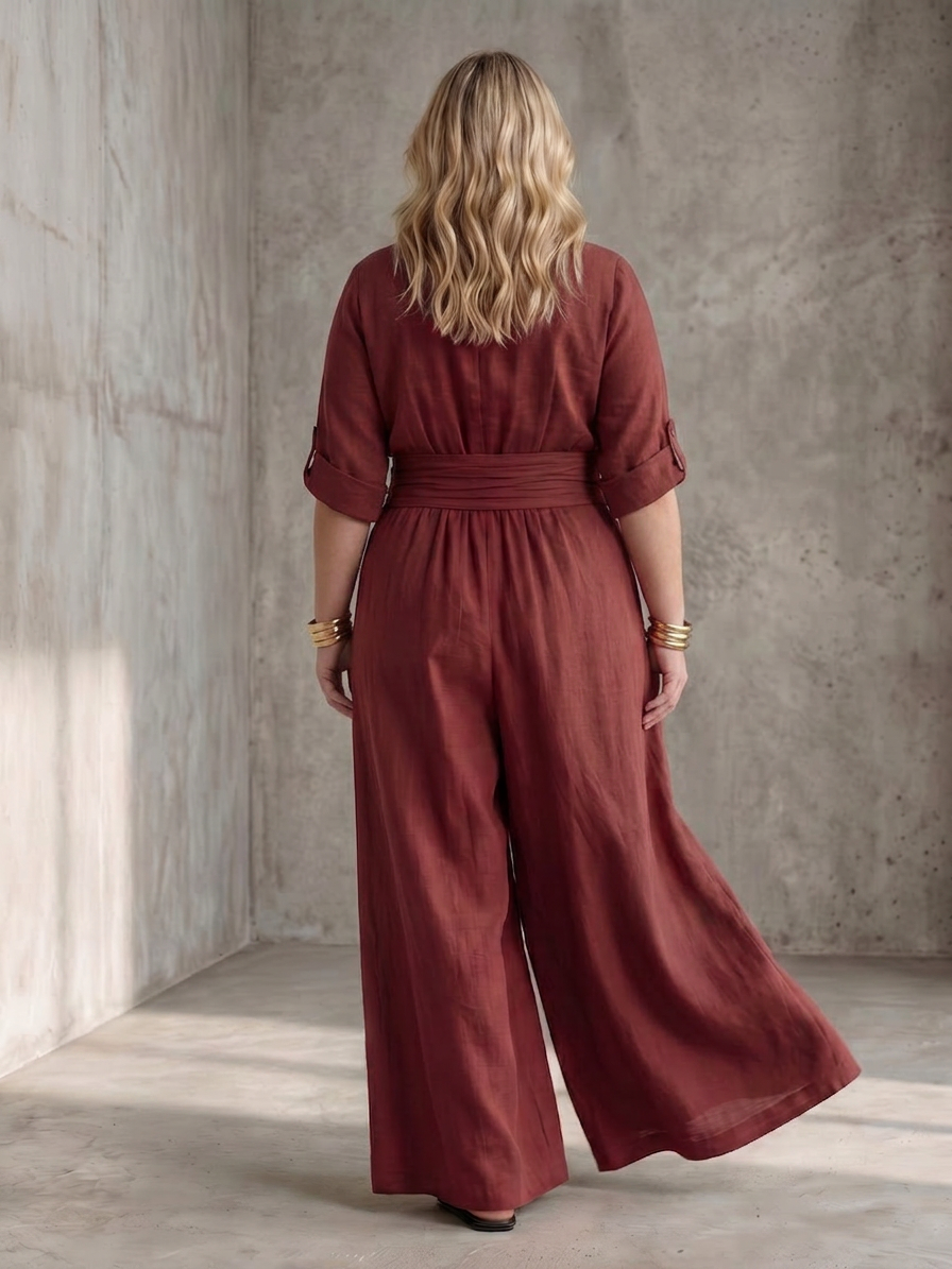 Maeve | Cross Front Wide Leg Jumpsuit