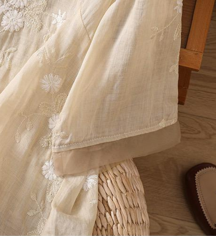 Daria - Pure Cotton Embroidered Shirt