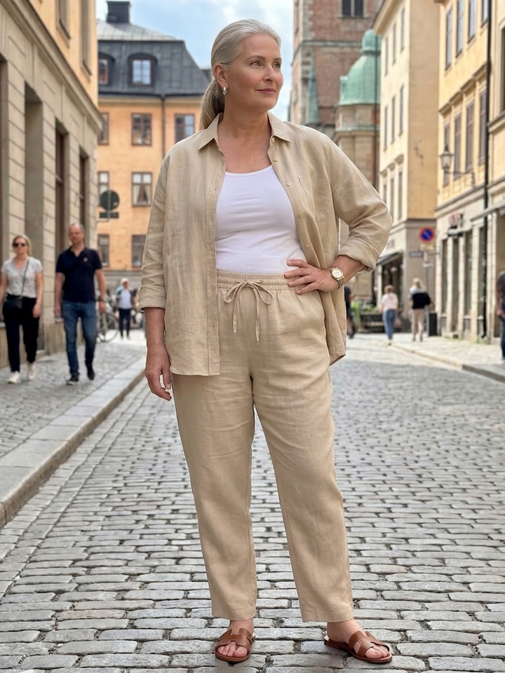 Paloma | Long Sleeve Shirt Tapered Trousers Set