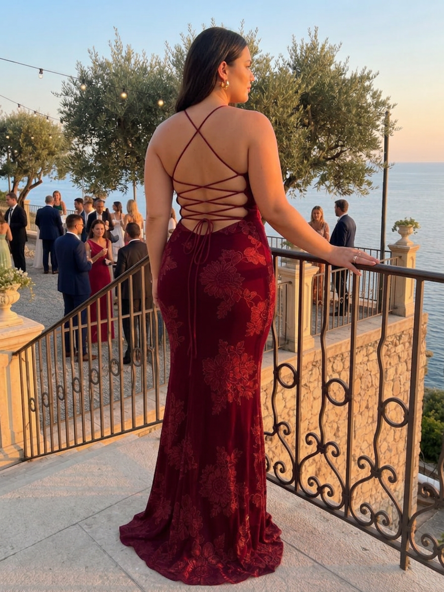 Clover | Spaghetti Strap Corset Bodice Maxi Dress
