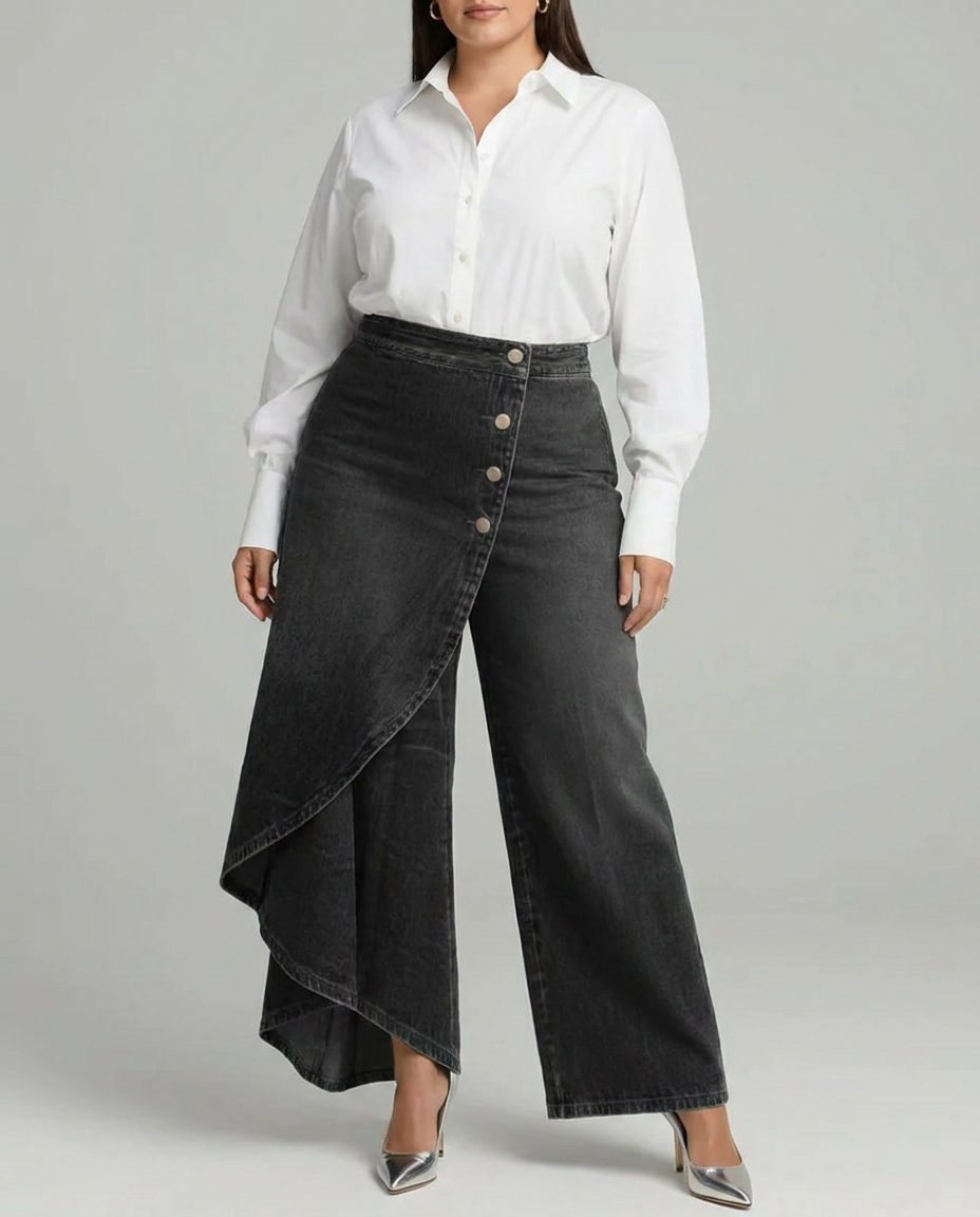 Priya | Denim Wrap Trousers