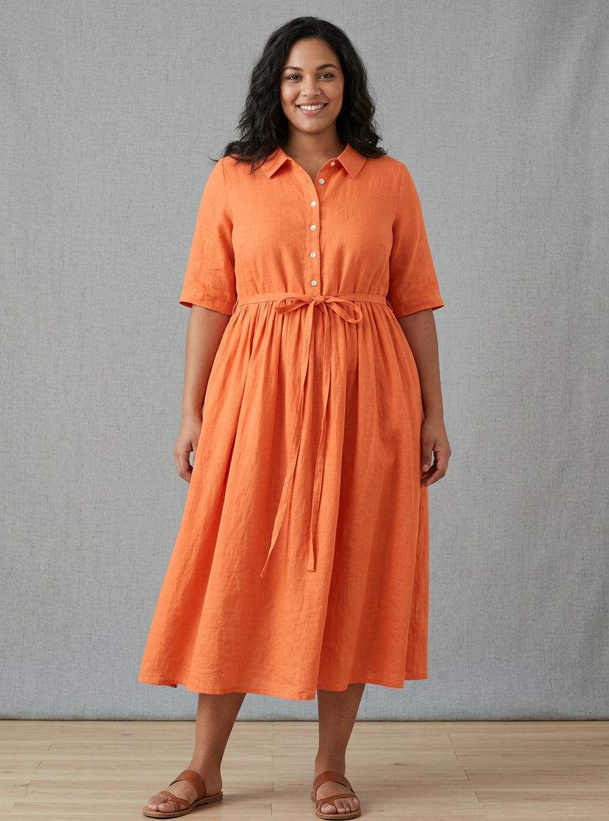 Cordelia | Sunset Linen Dress