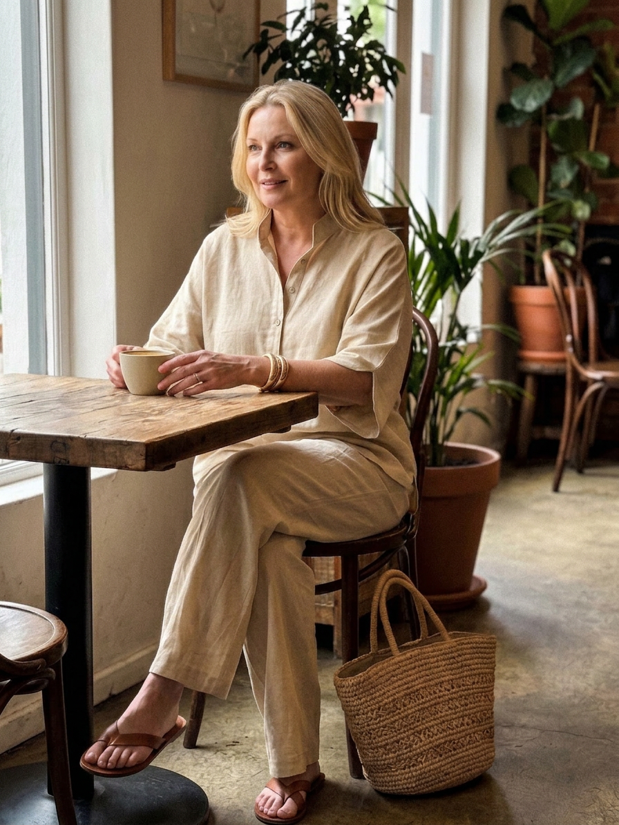 Eleni | Button Front Relaxed Tunic Trouser Set