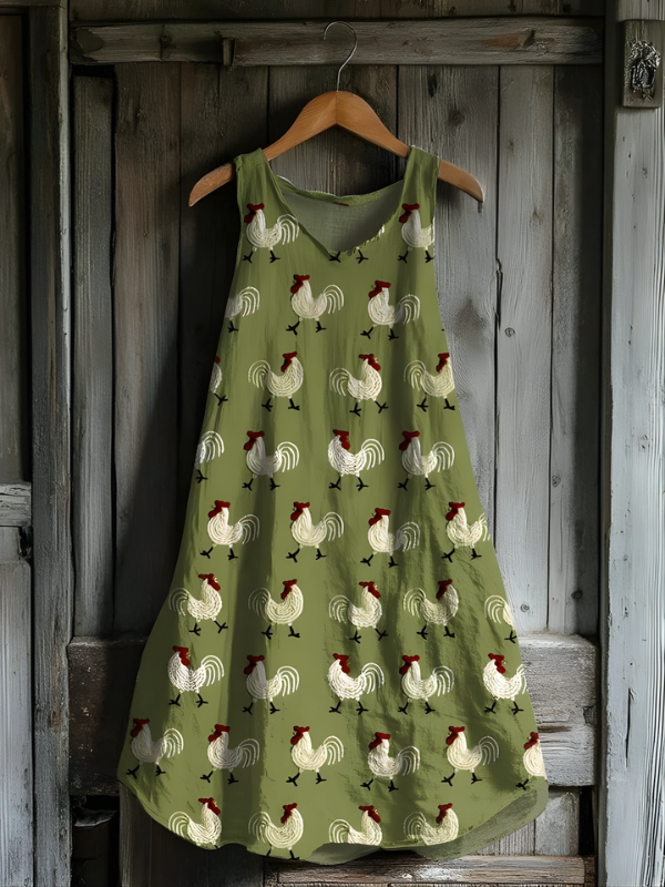Ondine - Rustic Rooster Tank Dress