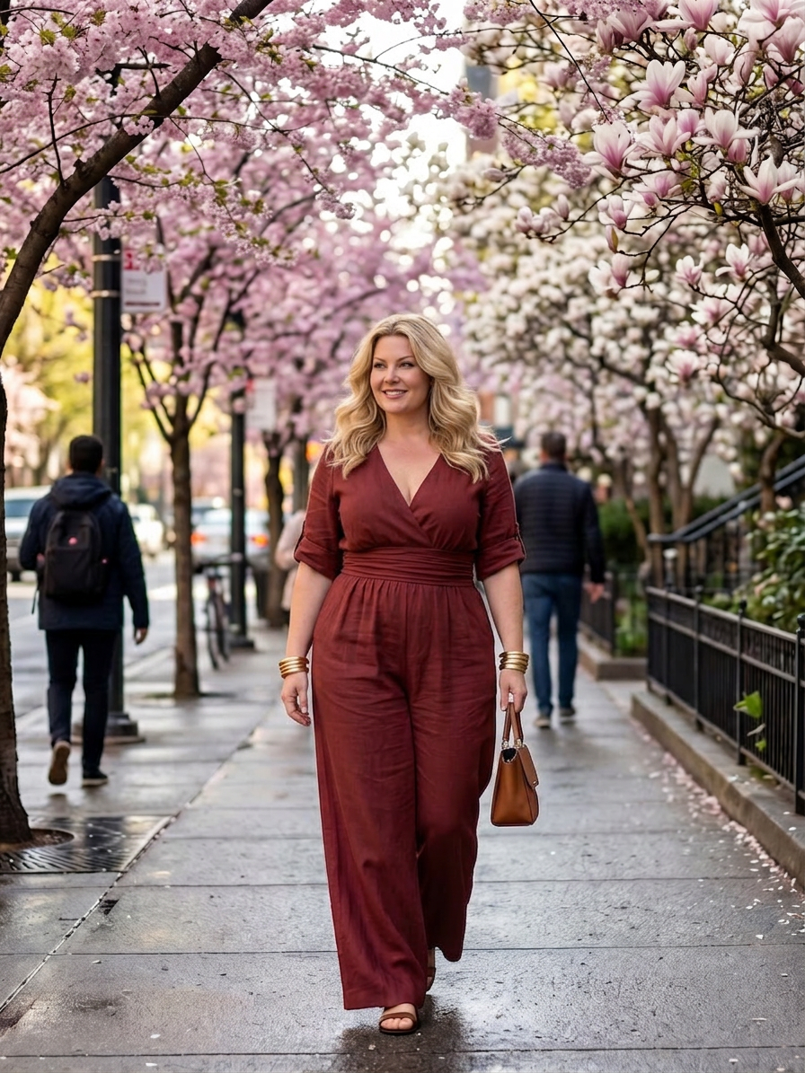 Maeve | Cross Front Wide Leg Jumpsuit