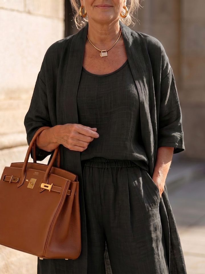 Evadne | Three Piece Relaxed Top Trouser Set