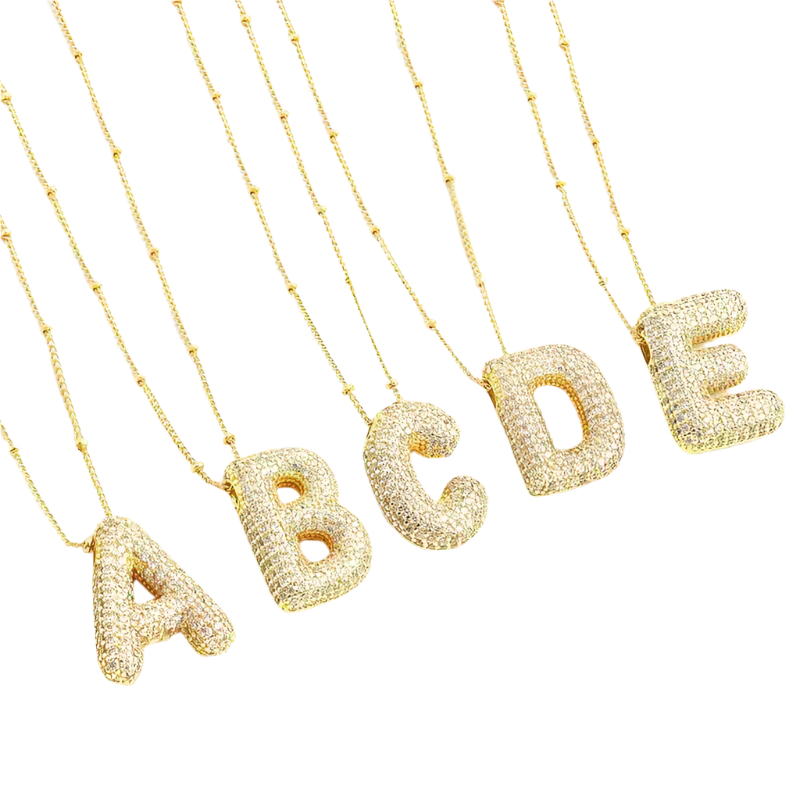 Mali letter initial necklace set | Gold