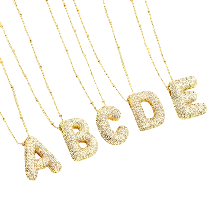 Mali letter initial necklace set | Gold