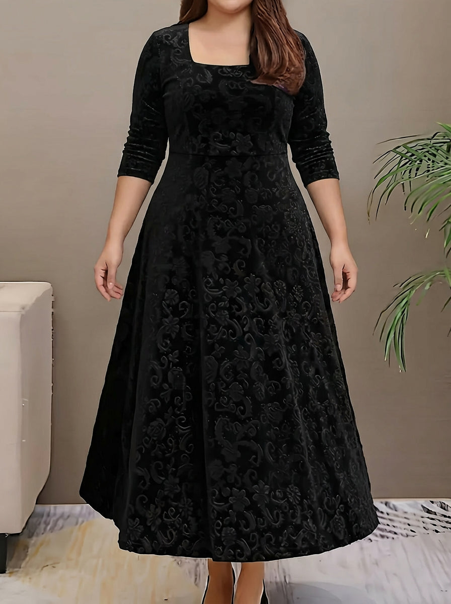 Evadne | Elegant Patterned Maxi Dress