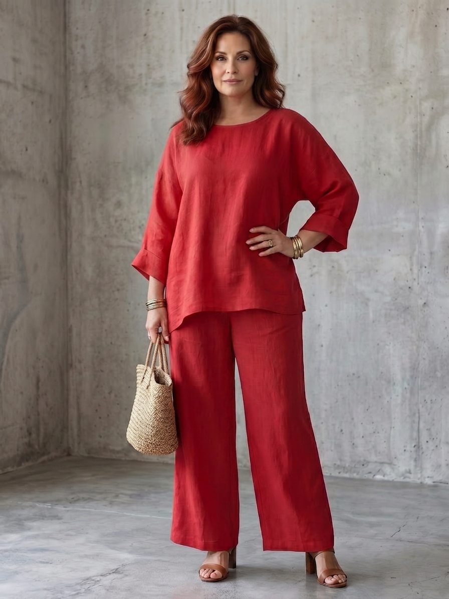 Isabeau | Oversized Tunic Wide Leg Trouser Set