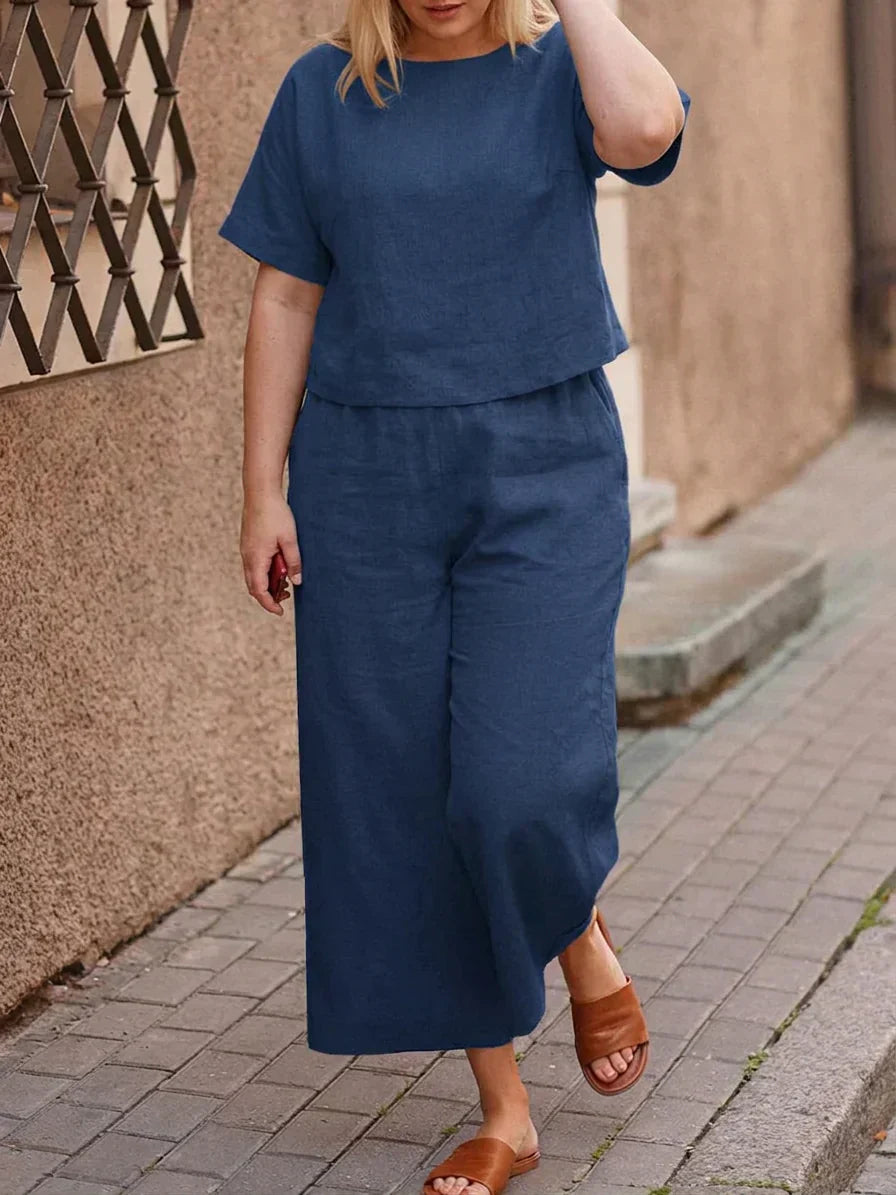 FFION - WOMEN PLAIN CROP TOP &amp; TrouserS CO-ORDER SET