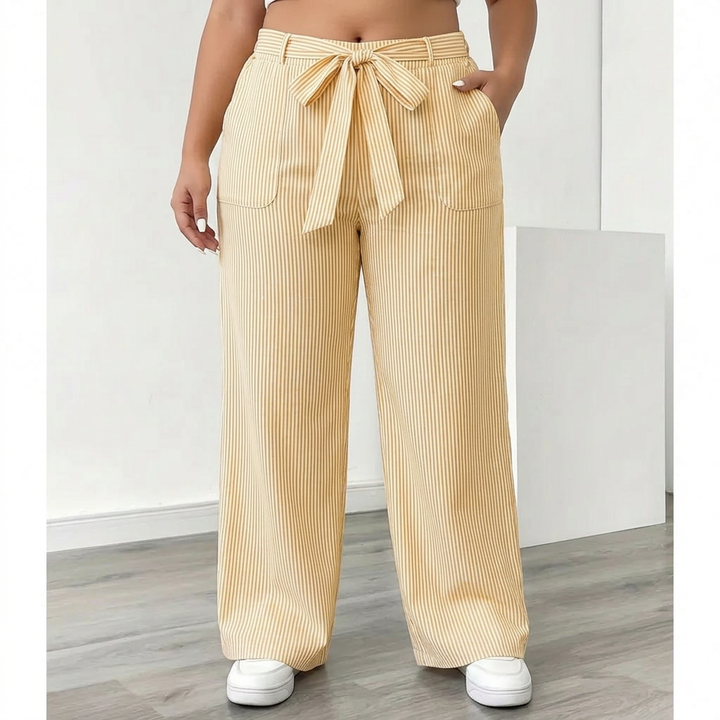 Saffron | Striped Trouser With Pockets