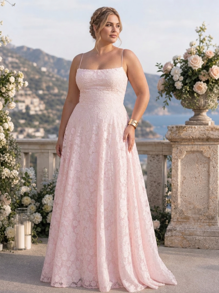 Noa | Spaghetti Strap Full Lace Maxi Dress