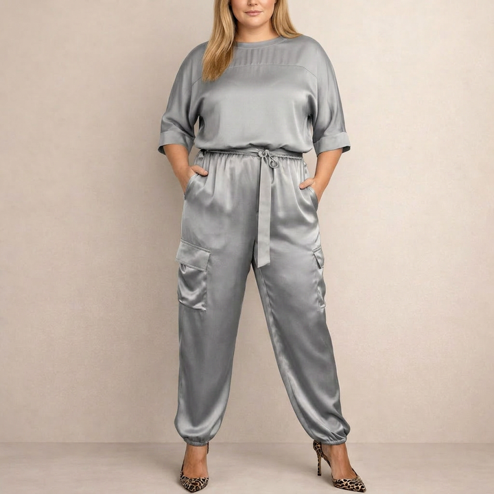 Cleo | Loose Satin Cargo Set