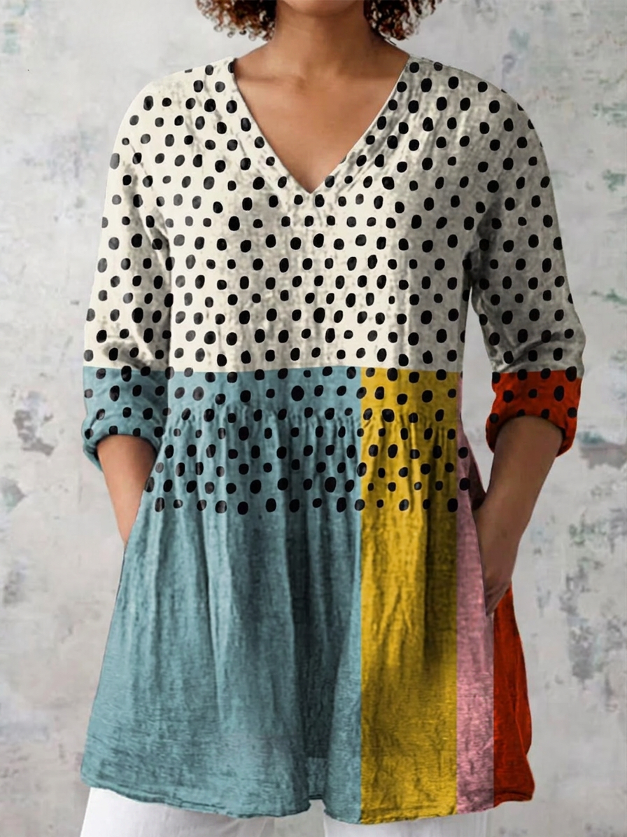 Rui | Long Blouse with V-Neck