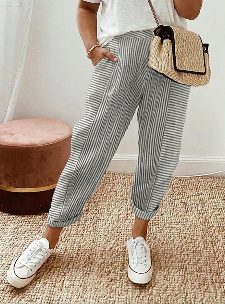 Fleur | Breezy Stripe Lounge Trousers