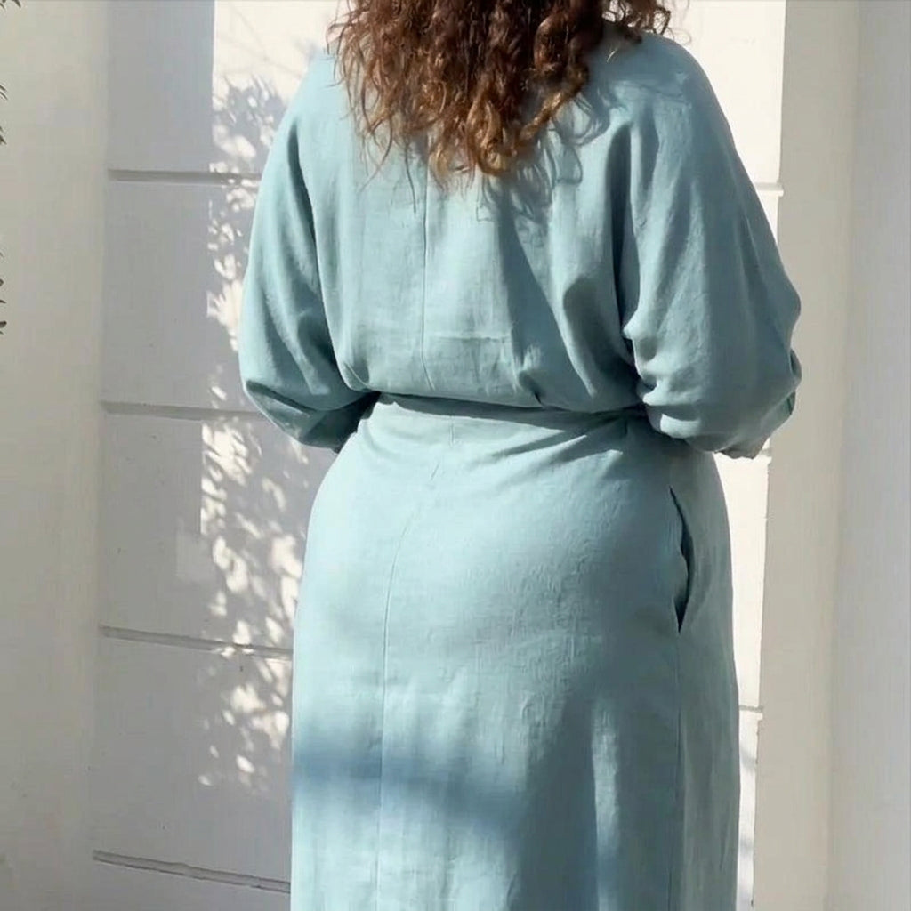 Wren Elegant Tied Dress: Chic Commute Long Sleeve Style