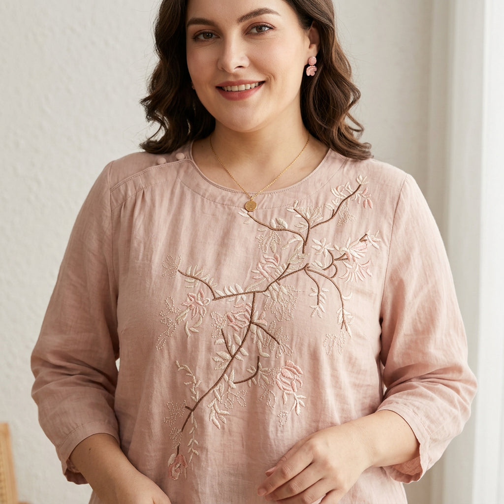 Isadora - Pure Cotton Embroidered Womens Top