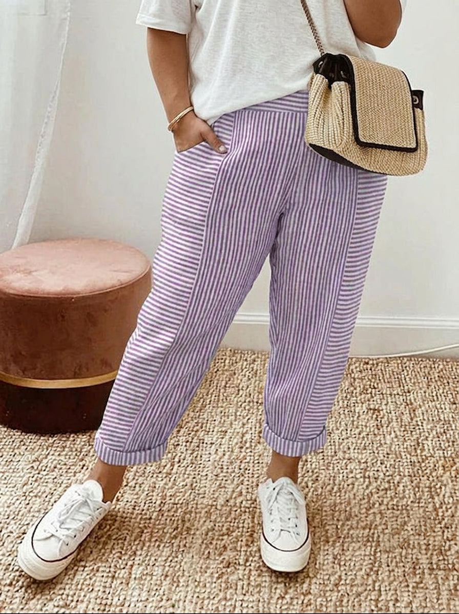 Saffron | Lavender Stripe Relaxed Trousers