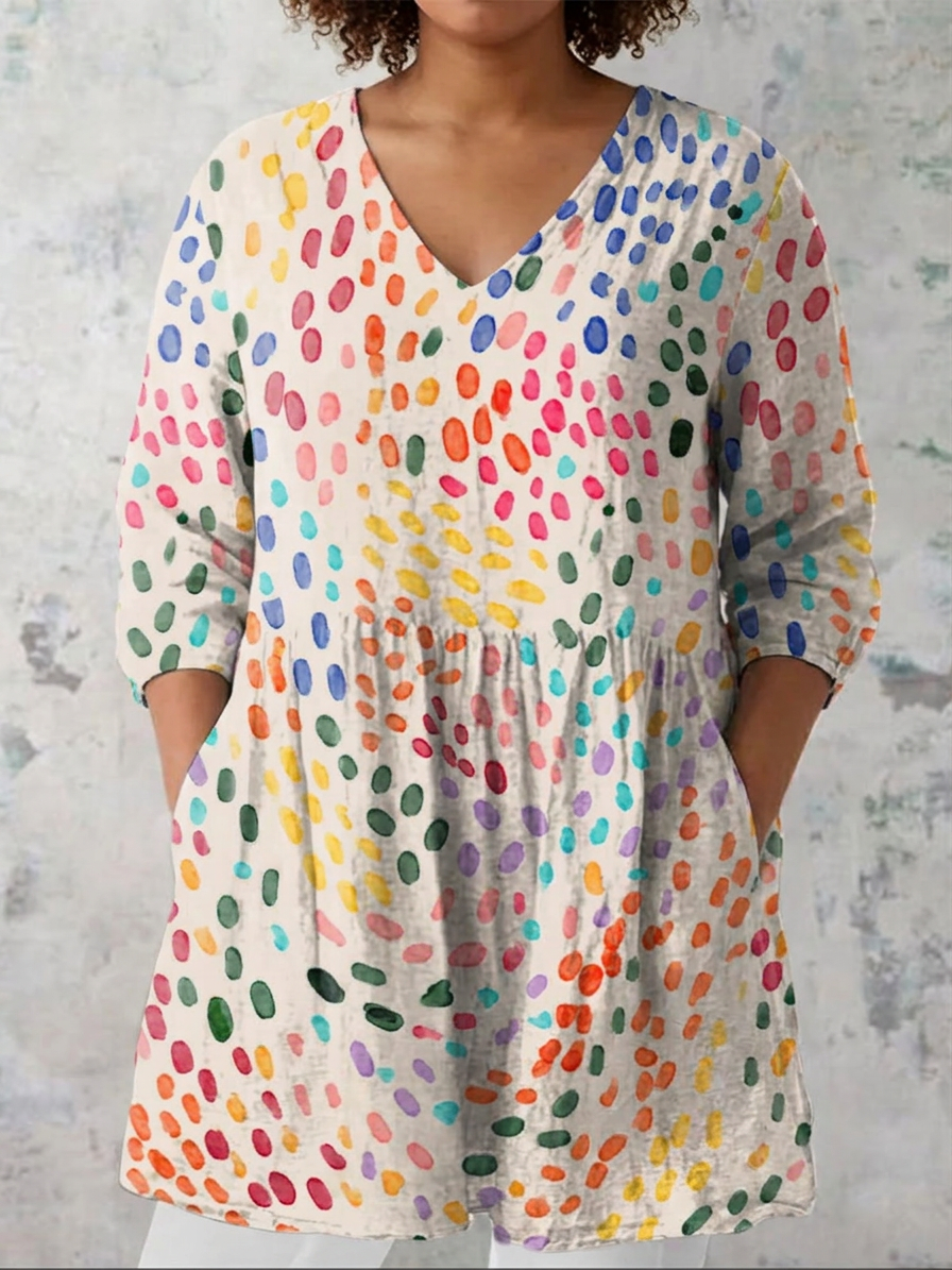 Fauna | Long Blouse with V-Neck
