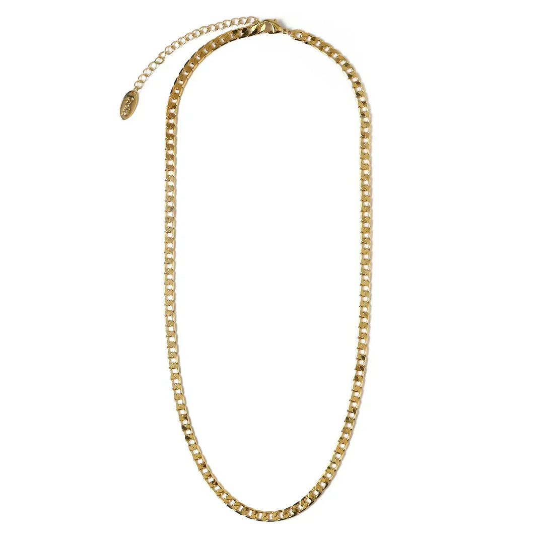 Yara Link Curb Chain Necklace | White Gold