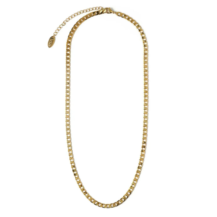 Yara Link Curb Chain Necklace | White Gold