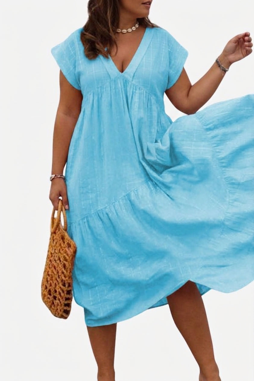 Ilse - V Neck Midi Dress