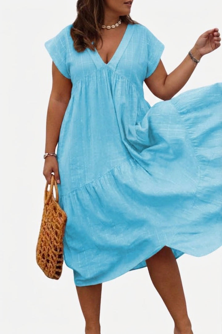 Ilse - V Neck Midi Dress