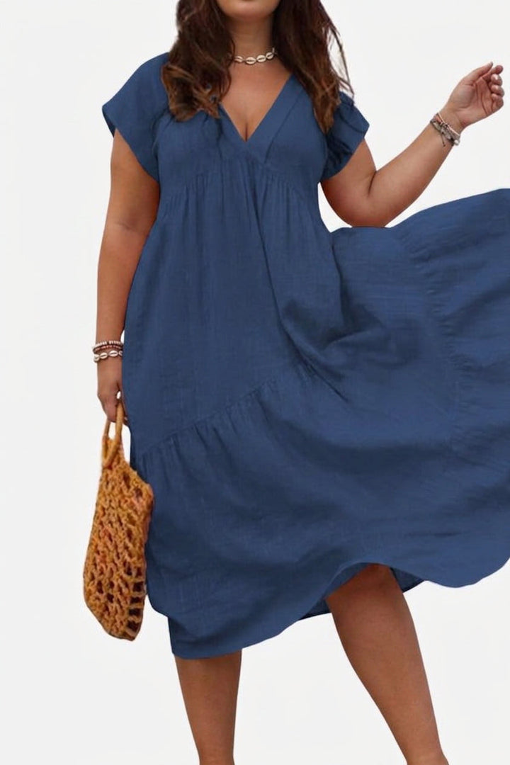 Ilse - V Neck Midi Dress