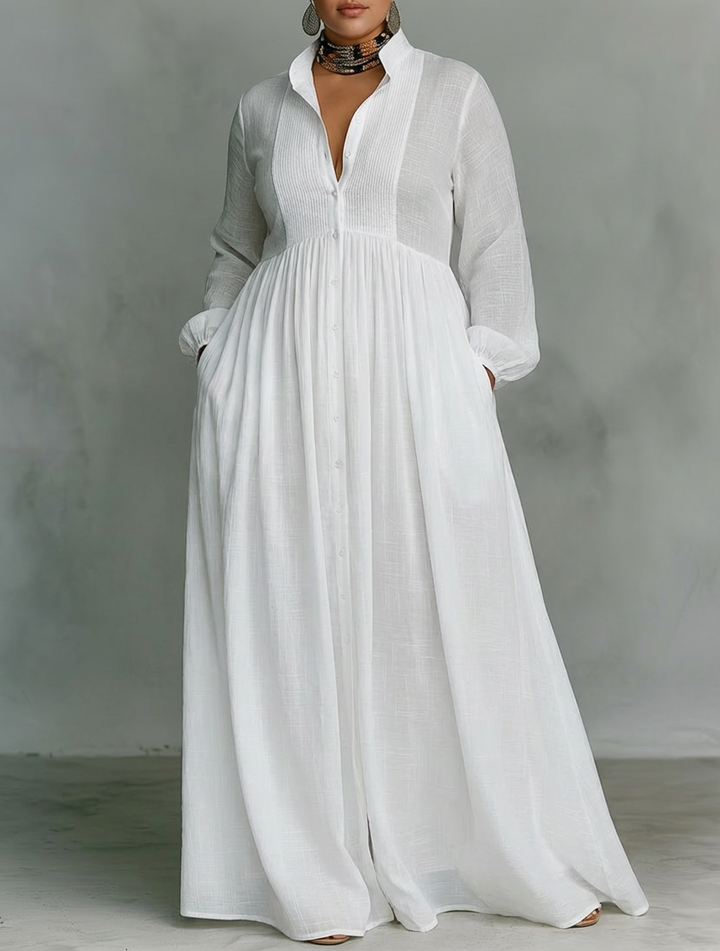 BRIA | MINIMALIST PATCHWORK MAXI DRESS